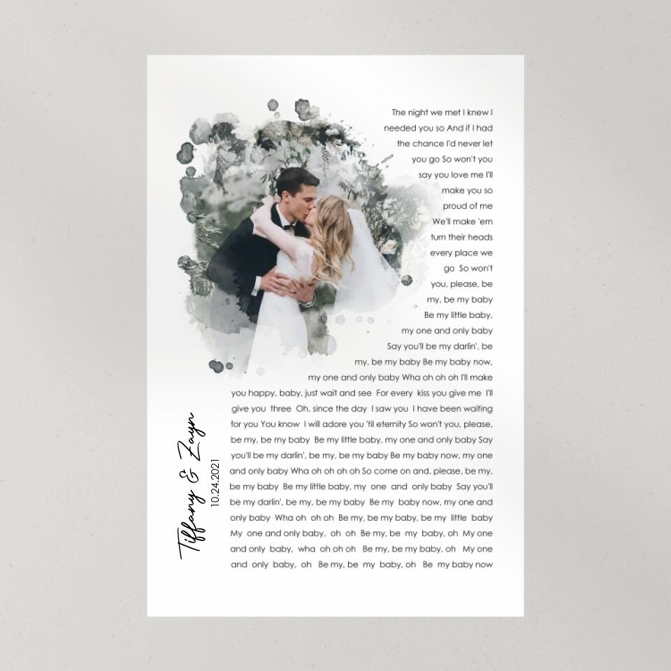 Time Fade Away Meaningful Song Lyrics Custom Canvas Poster Anniversary Gift For Couples
