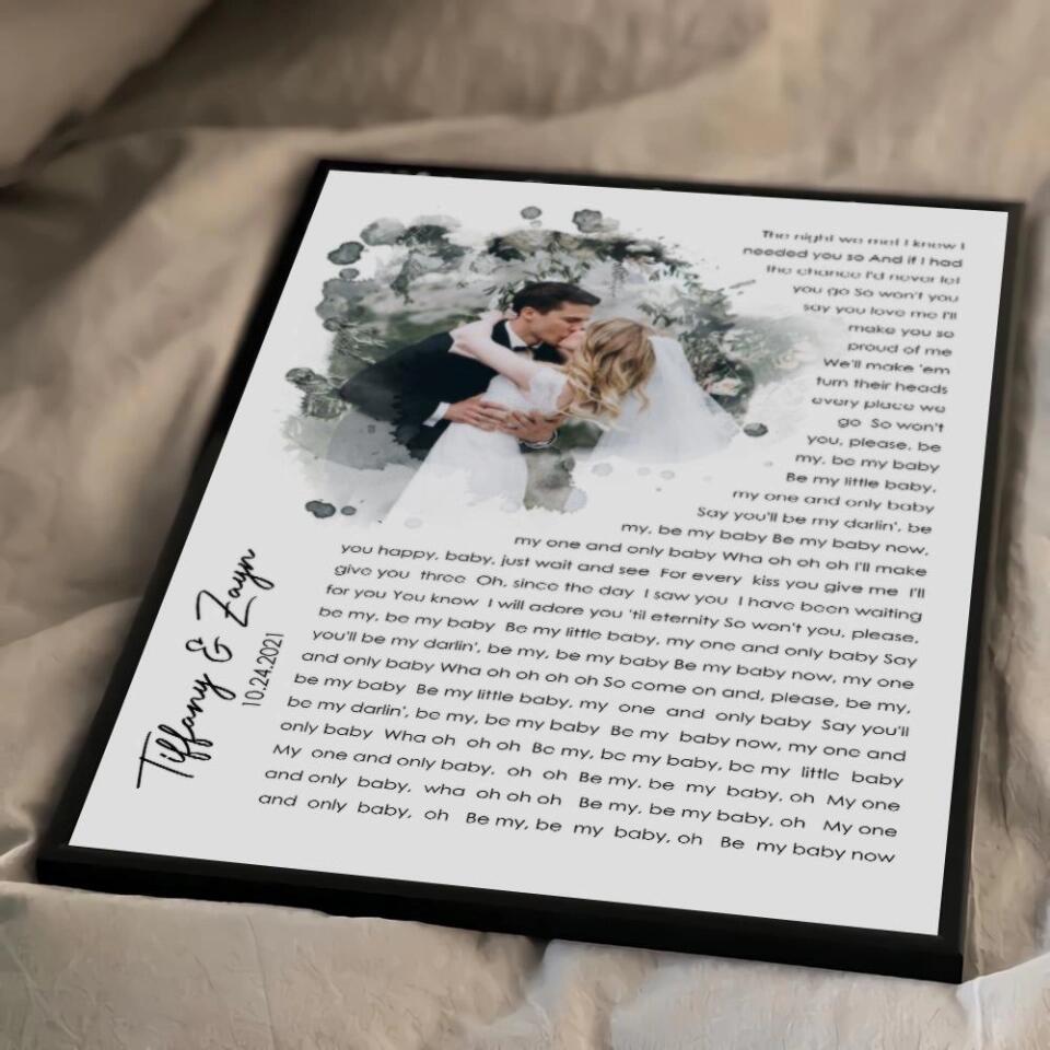 Time Fade Away Meaningful Song Lyrics Custom Canvas Poster Anniversary Gift For Couples