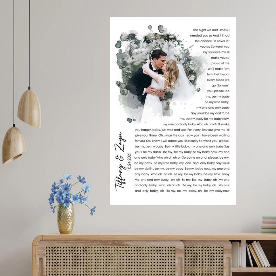 Time Fade Away Meaningful Song Lyrics Custom Canvas Poster Anniversary Gift For Couples