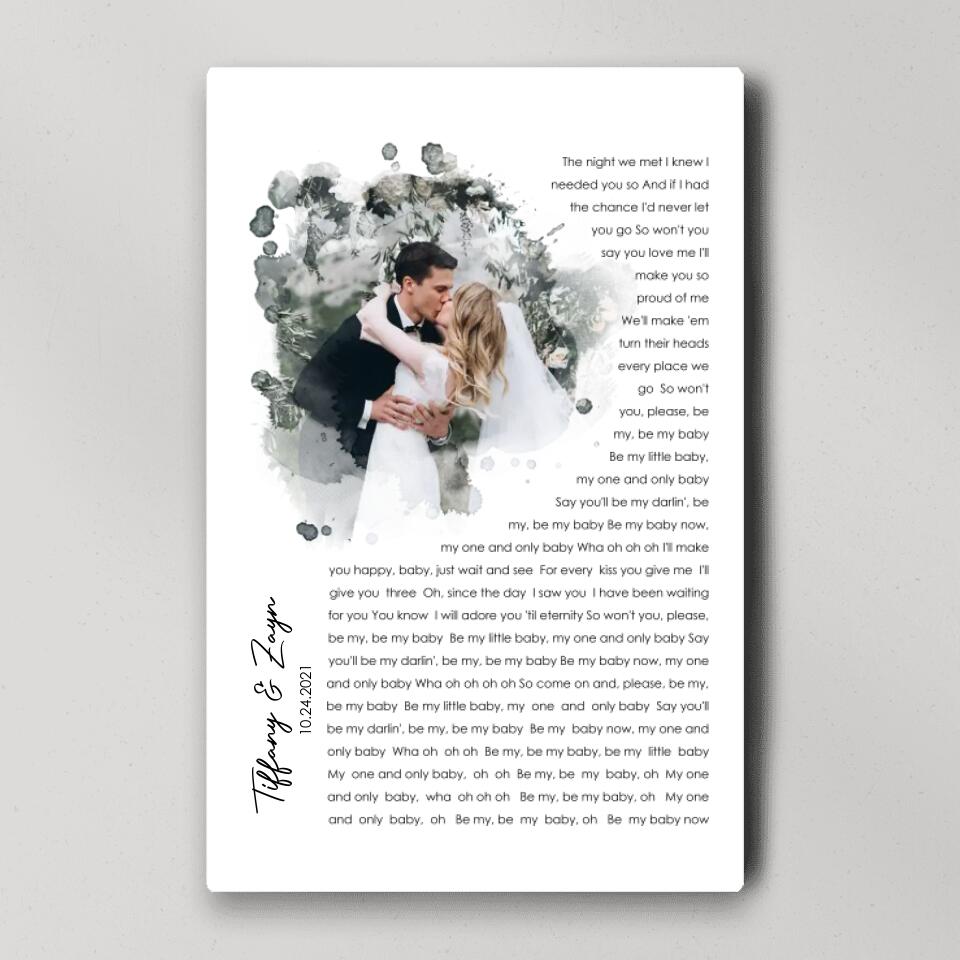 Time Fade Away Meaningful Song Lyrics Custom Canvas Poster Anniversary Gift For Couples