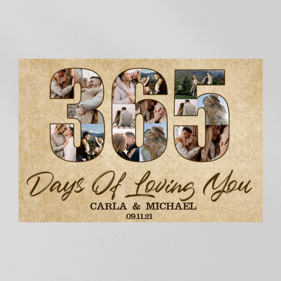 365 Days Of Loving You Custom Canvas Poster One Year Anniversary Gift