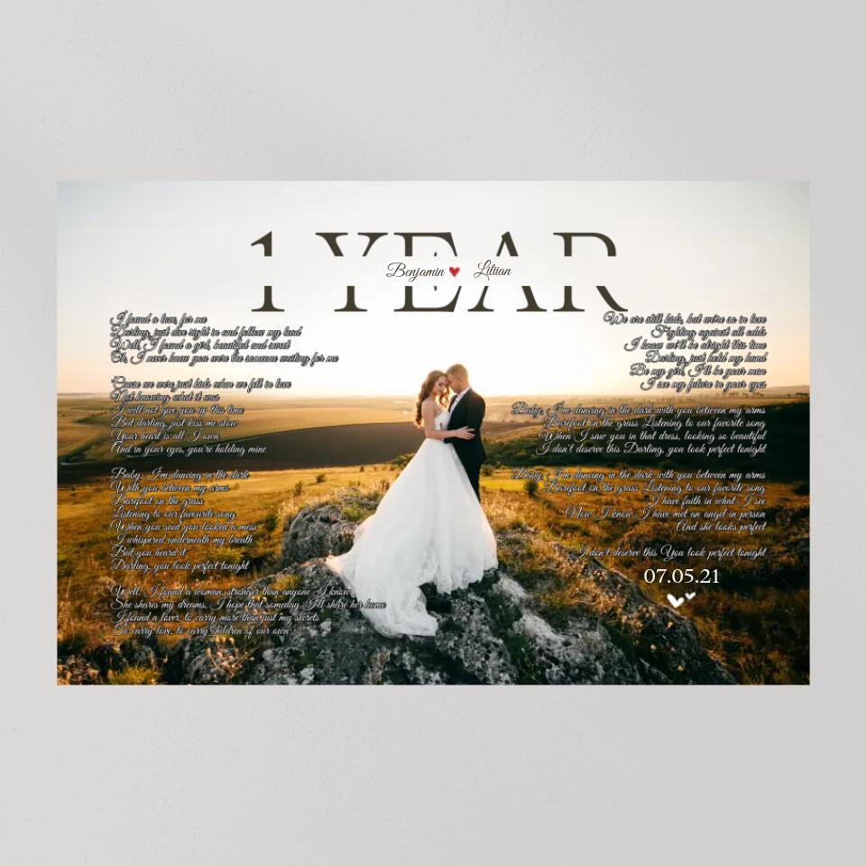 Happy Anniversary Favorite Song Lyrics Custom Canvas Poster Gift For Couples