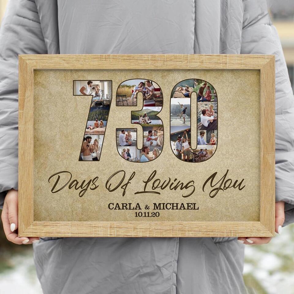 730 Days 2 Years Of Loving You Custom Canvas Poster 2 Years Anniversary Gift