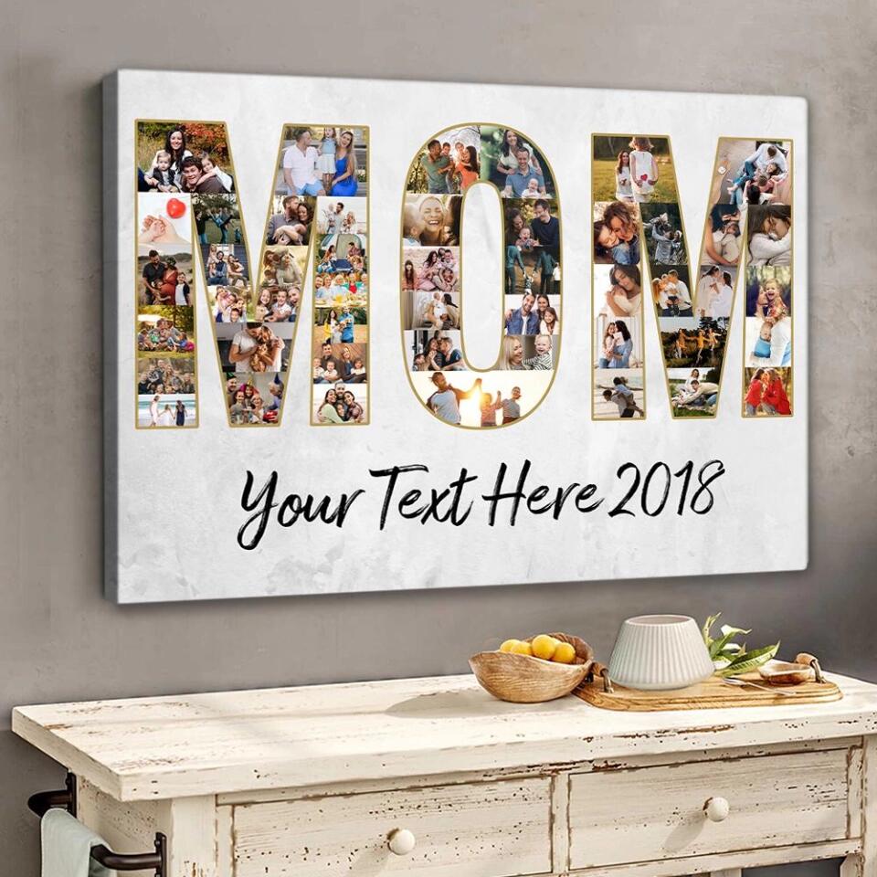 Mom We Love You To The Moon And Back Custom Canvas Poster Birhtday Gift For Mom