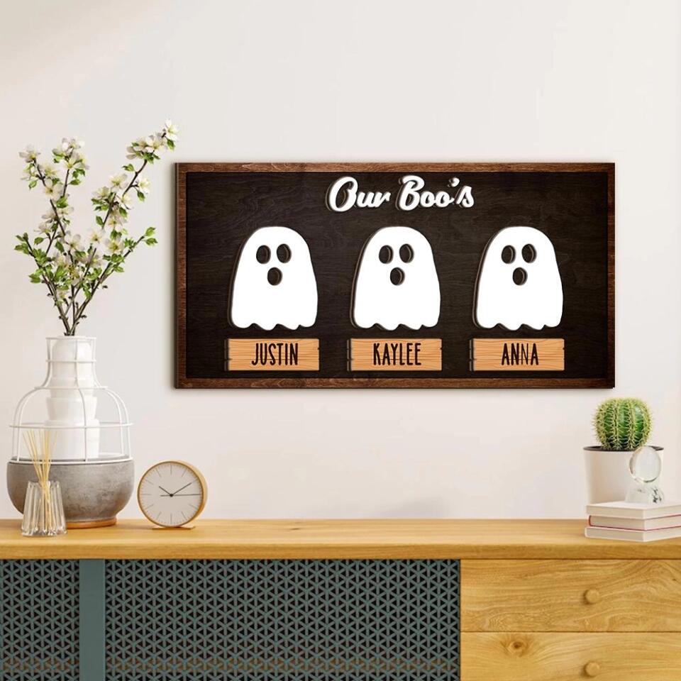 Our Boo's Custom Wooden Art Fun Halloween Gift For Parents