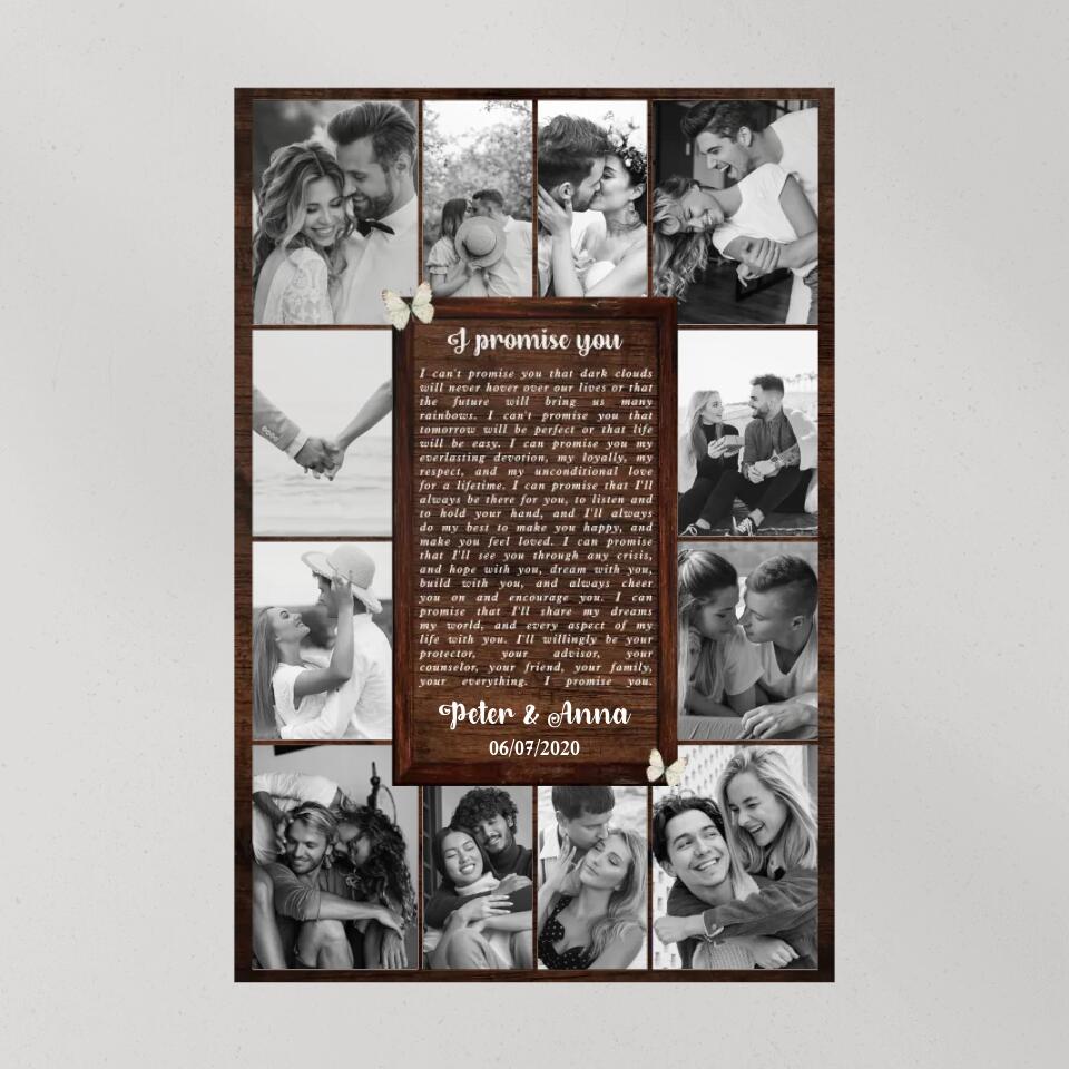 Love Quote Photo Collage Custom Canvas Poster Anniversary Gift For Wife