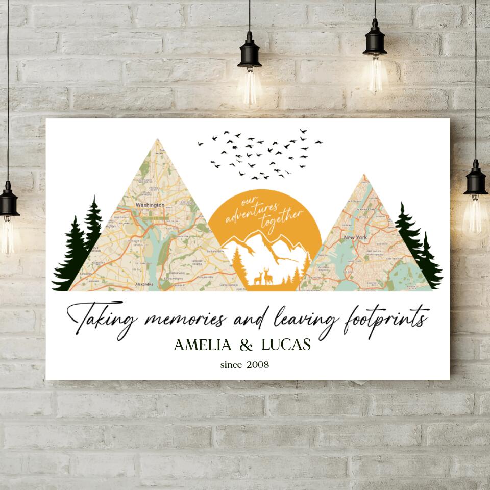 Taking Memories And Leaving Footprints Custom Canvas Poster Gift For Camping Lovers