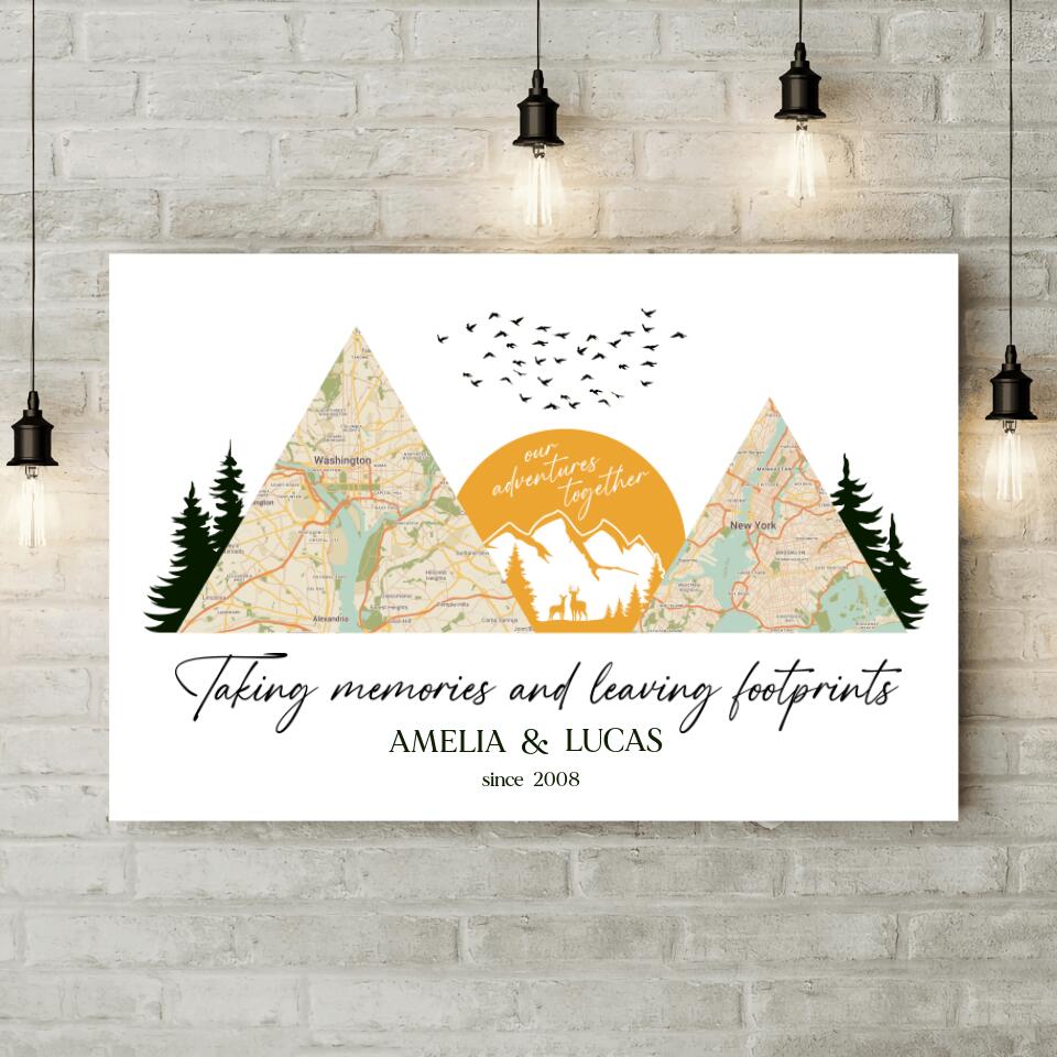 Taking Memories And Leaving Footprints Custom Canvas Poster Gift For Camping Lovers