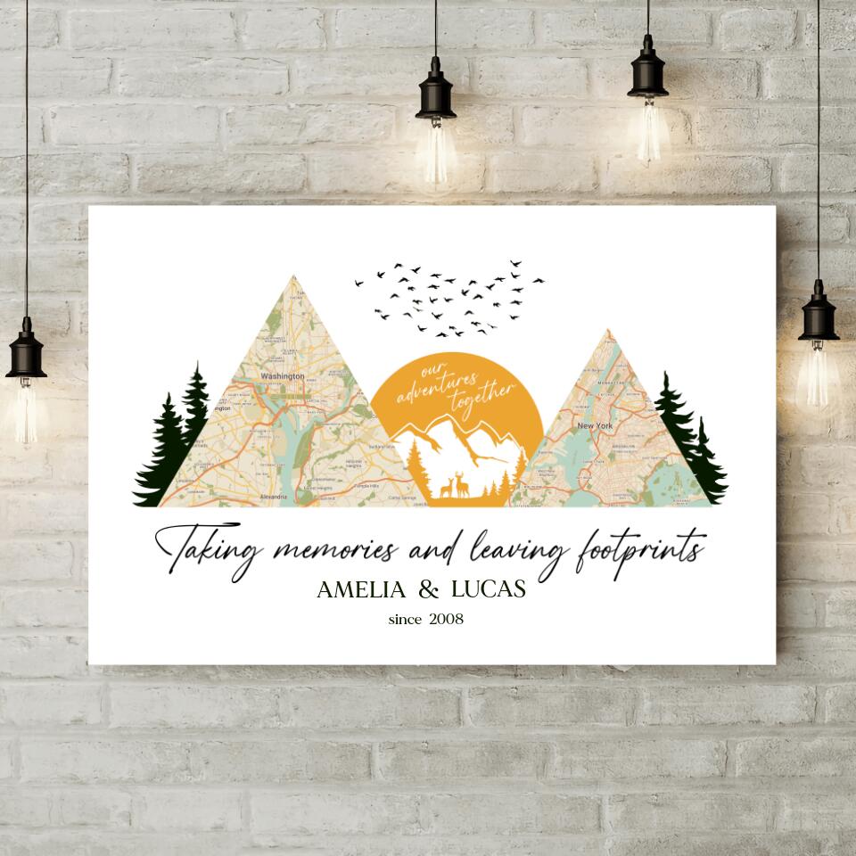 Taking Memories And Leaving Footprints Custom Canvas Poster Gift For Camping Lovers