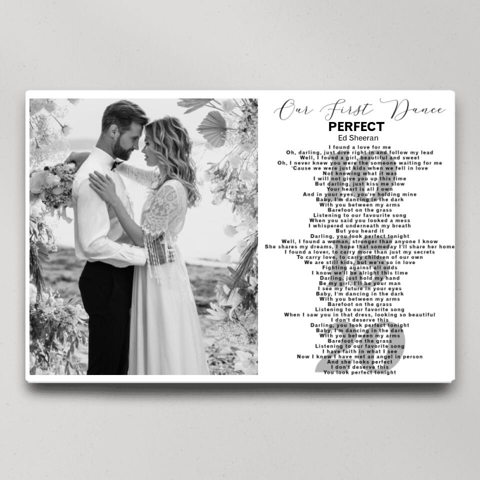 Our First Dance Favorite Song Lyrics Custom Canvas Poster Anniversary Gifts