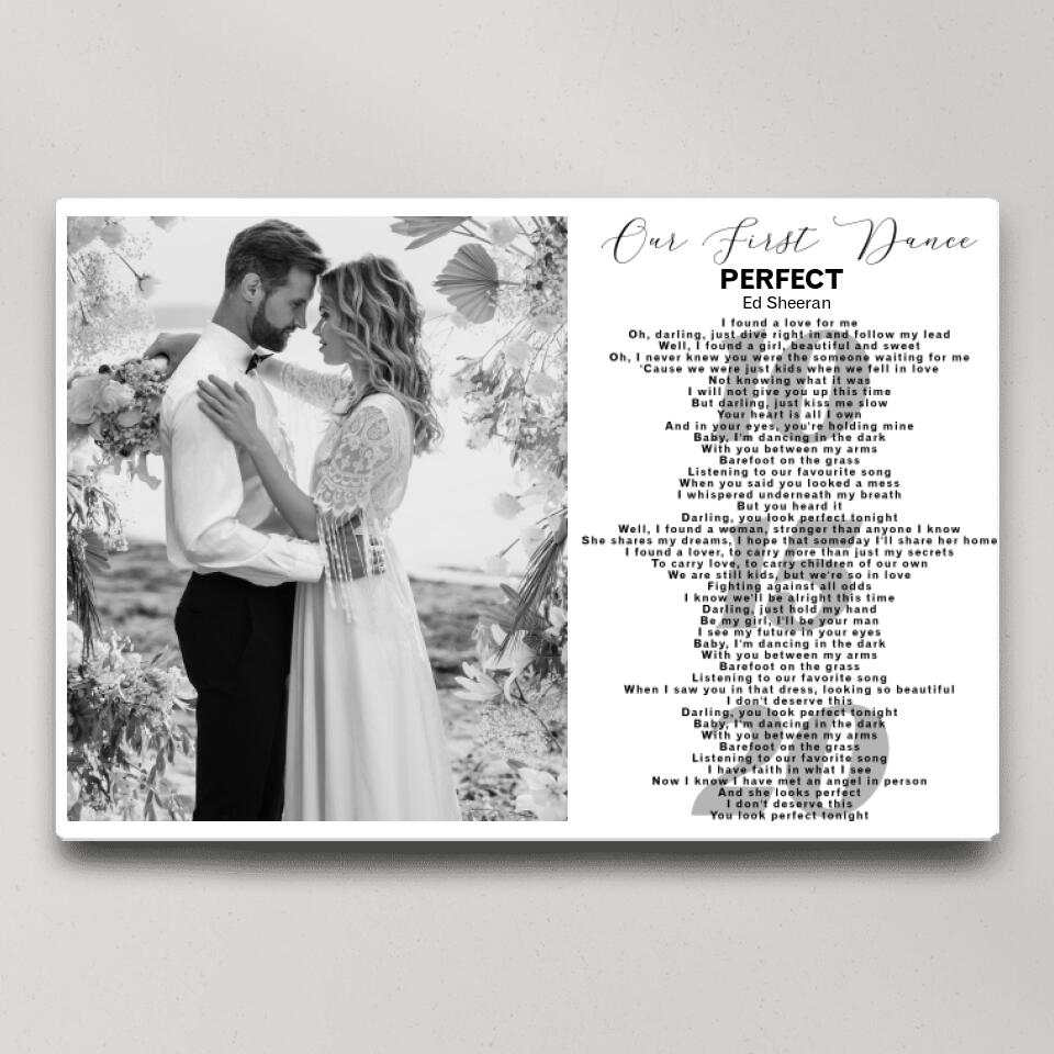 Our First Dance Favorite Song Lyrics Custom Canvas Poster Anniversary Gifts