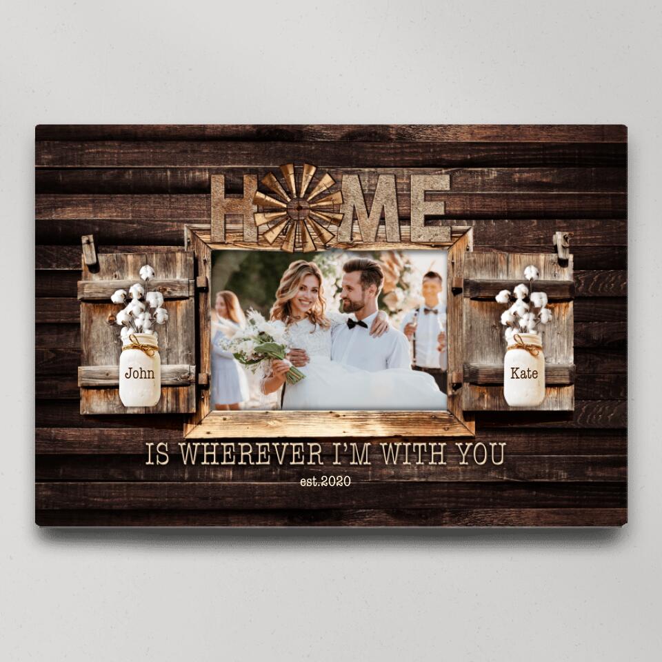 Home Is Wherever I'm With You Custom Canvas Poster Anniversary Gift