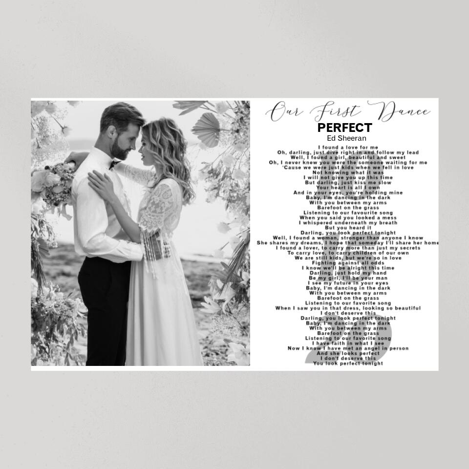 Our First Dance Favorite Song Lyrics Custom Canvas Poster Anniversary Gifts