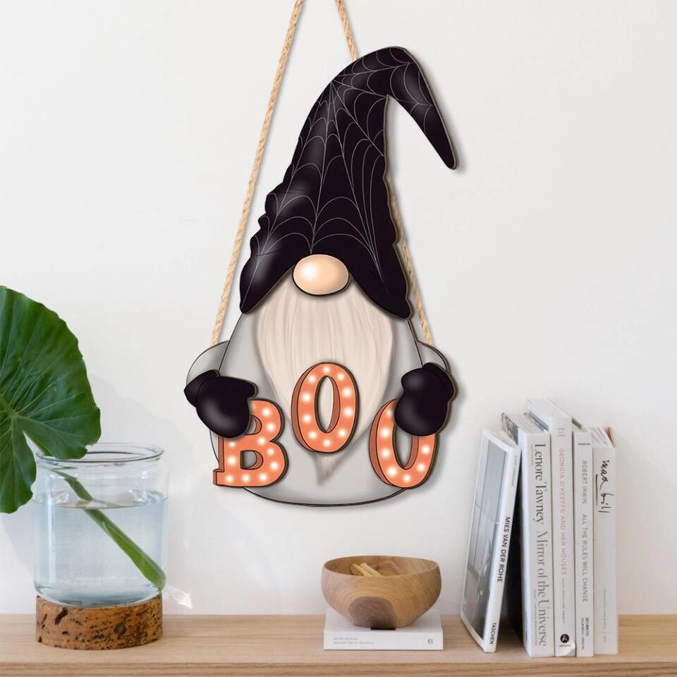 Gnome Trick Or Treat Custom Wooden Art Halloween Gift Housewarming Gift