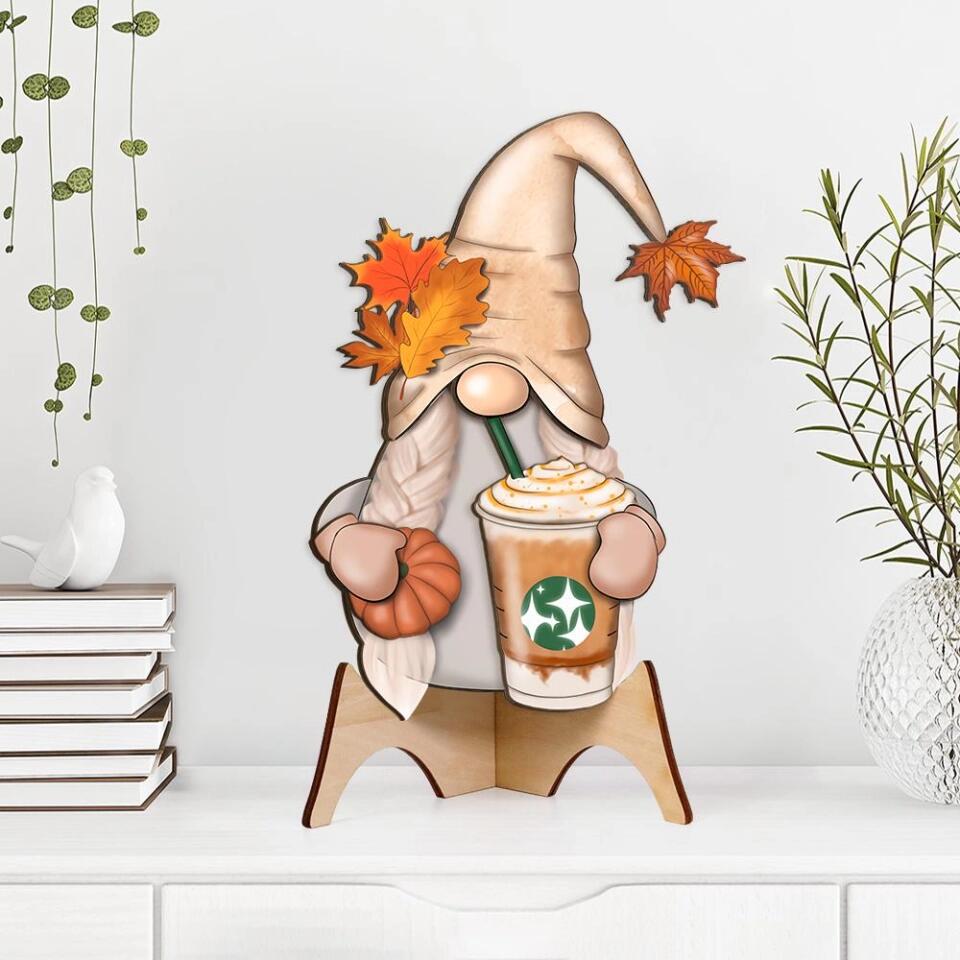 Gnome Trick Or Treat Custom Wooden Art Halloween Gift Housewarming Gift