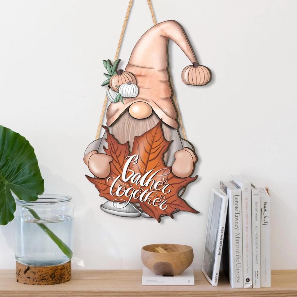 Gnome Trick Or Treat Custom Wooden Art Halloween Gift Housewarming Gift