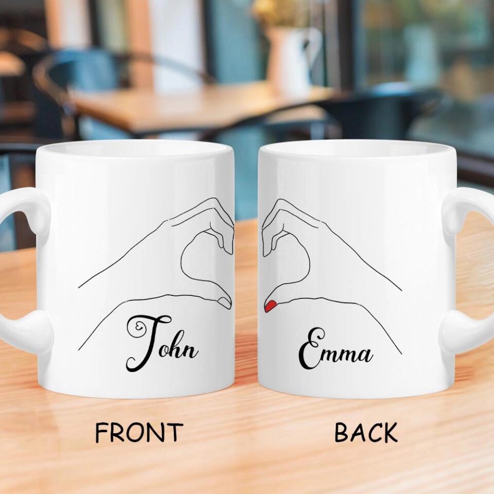 Personalized Valentine Gifts - Custom Gifts for Couple Mug 3 Styles - Personalized White Mug