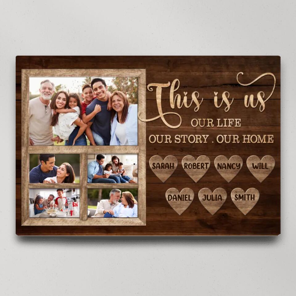 This Is Us Our Life Our Story Our Home Custom Canvas Poster Family Gift