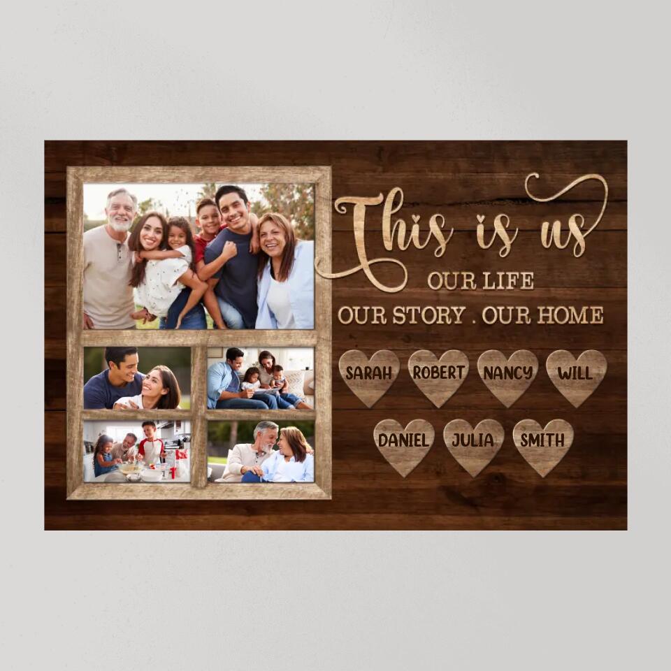 This Is Us Our Life Our Story Our Home Custom Canvas Poster Family Gift