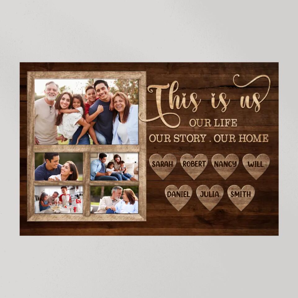 This Is Us Our Life Our Story Our Home Custom Canvas Poster Family Gift