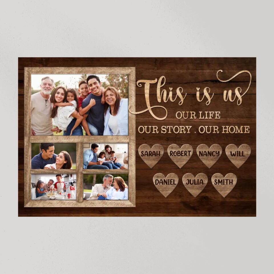 This Is Us Our Life Our Story Our Home Custom Canvas Poster Family Gift