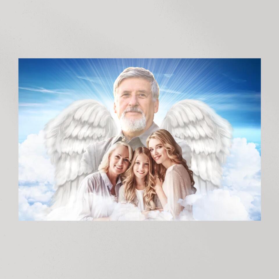 Angel Wings Loss Husband Custom Canvas Poster Memorial Gifts