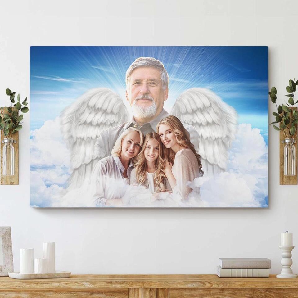 Angel Wings Loss Husband Custom Canvas Poster Memorial Gifts