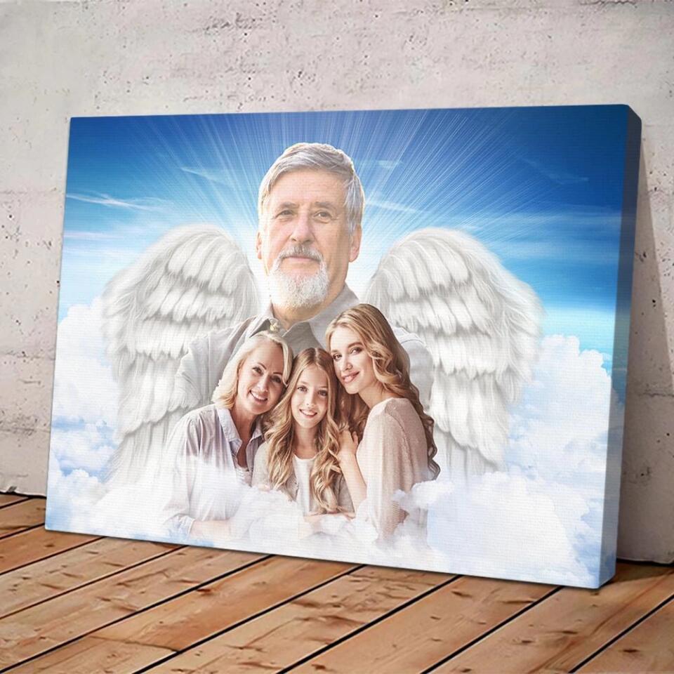 Angel Wings Loss Husband Custom Canvas Poster Memorial Gifts