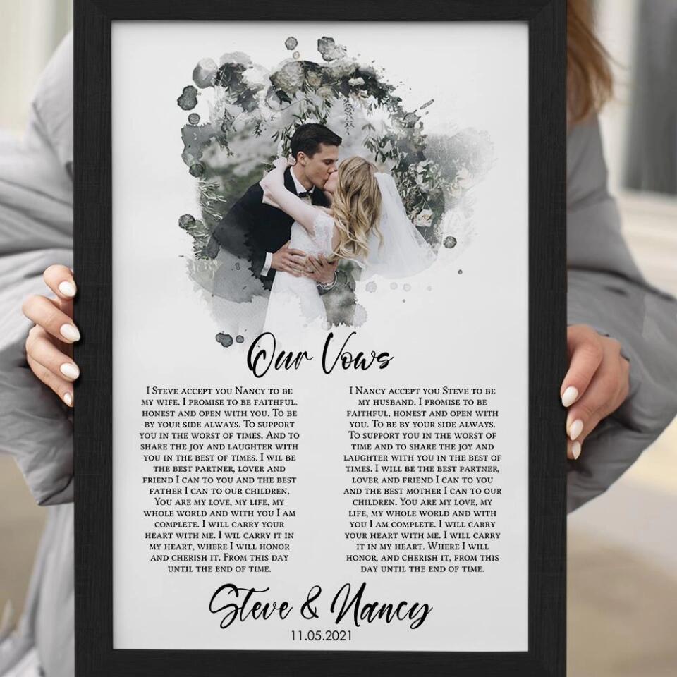 Our Vows Custom Canvas Poster Wedding Gift For Husband For Wife