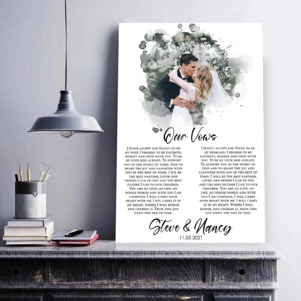 Our Vows Custom Canvas Poster Wedding Gift For Husband For Wife