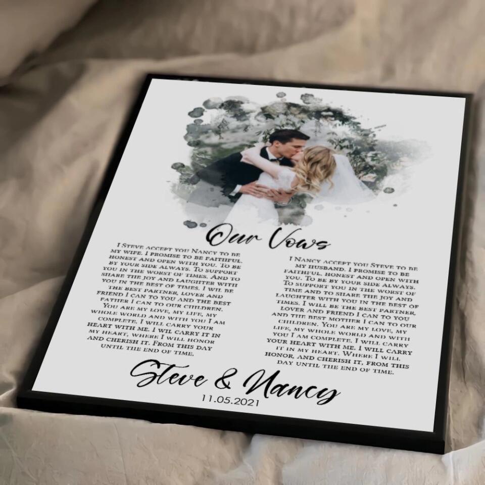 Our Vows Custom Canvas Poster Wedding Gift For Husband For Wife