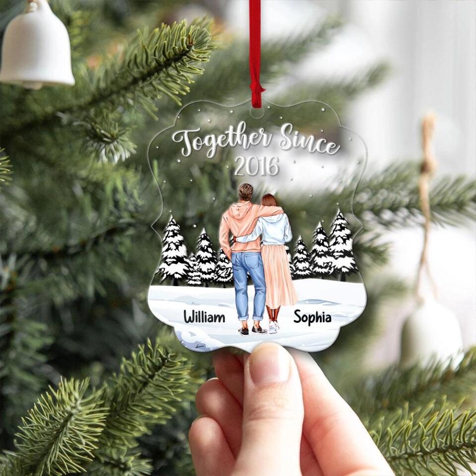 Together Since - Personalized Ornament for Couples - Christmas Gift for Her, Him