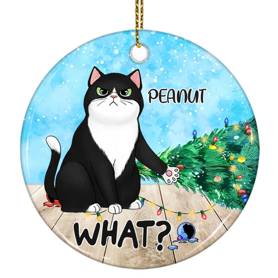 What The Cat Christmas Tree - Personalized Cat Breed Ornament
