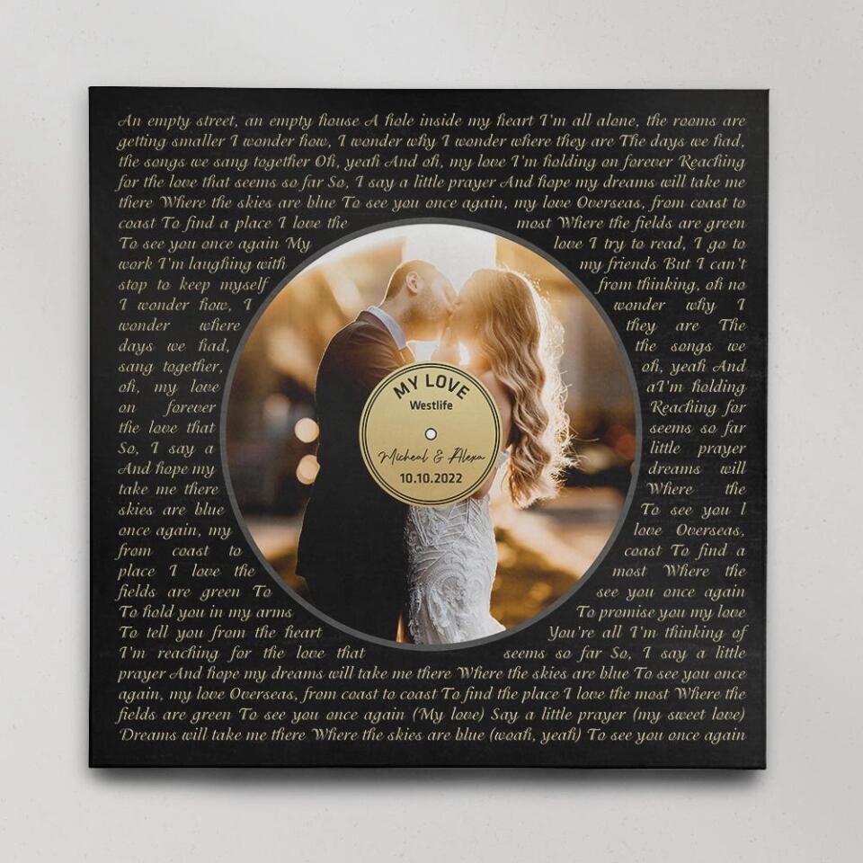 Record Players Favorite Song Custom Canvas Poster Anniversary Gift For Couples