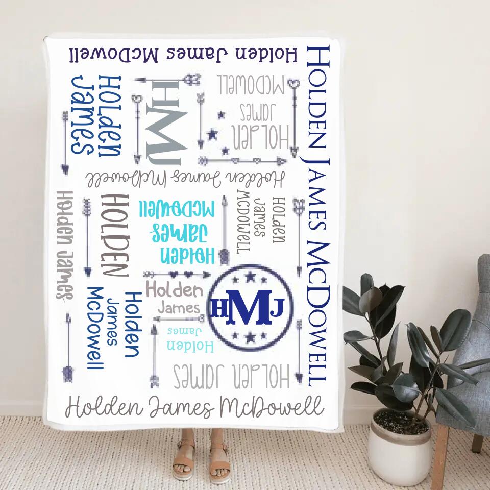 Personalized Gift for Baby- Birthday Gift, Full month baby Gift - Custom Name Fleece Blanket - 209IHNBNBL548