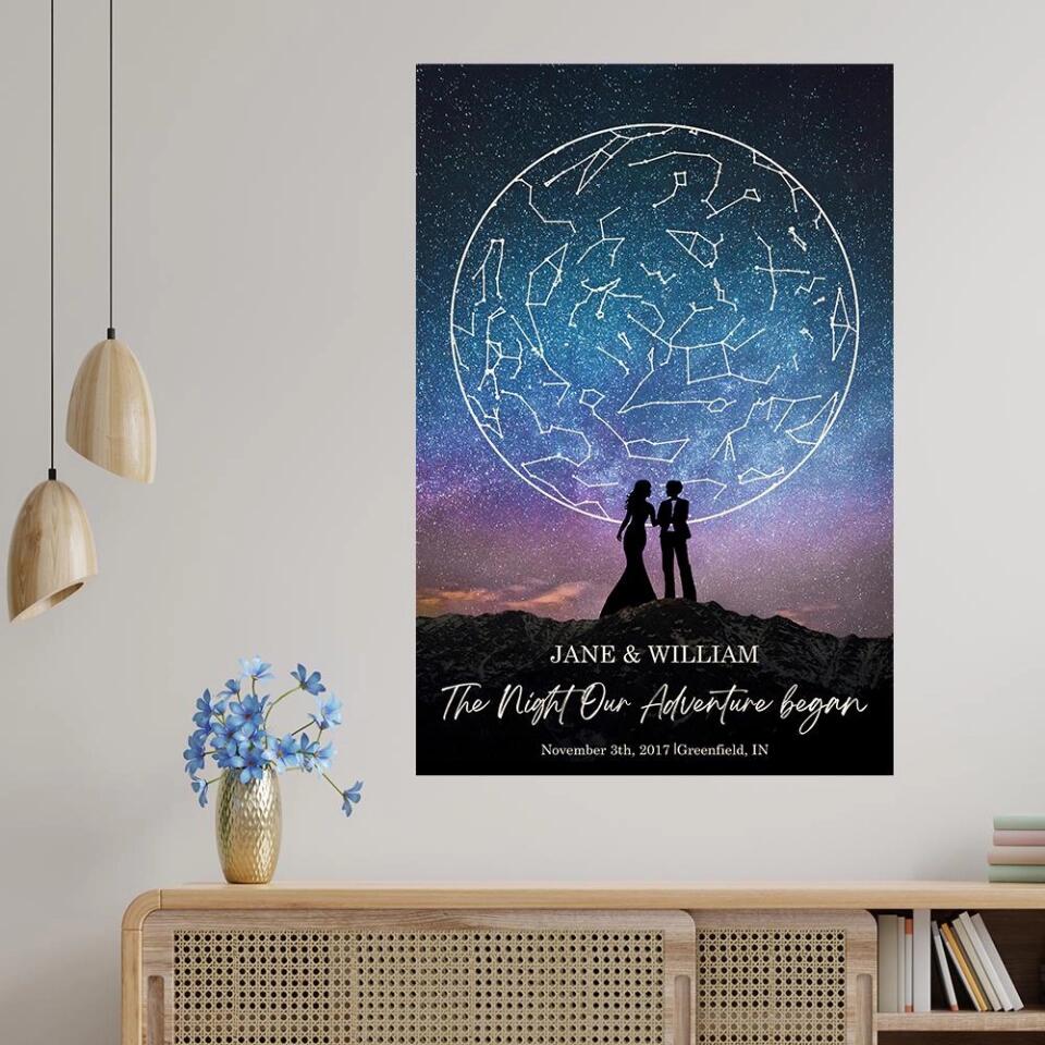 The Night Our Adventure Began Custom Canvas Poster Anniversary Gift For Couples