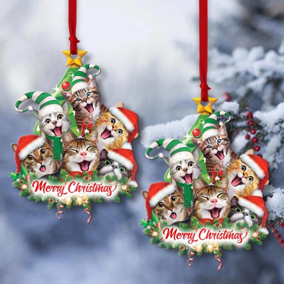 Christmas with Cat - Decor Home, Cat Ornament - Personalized Ornament