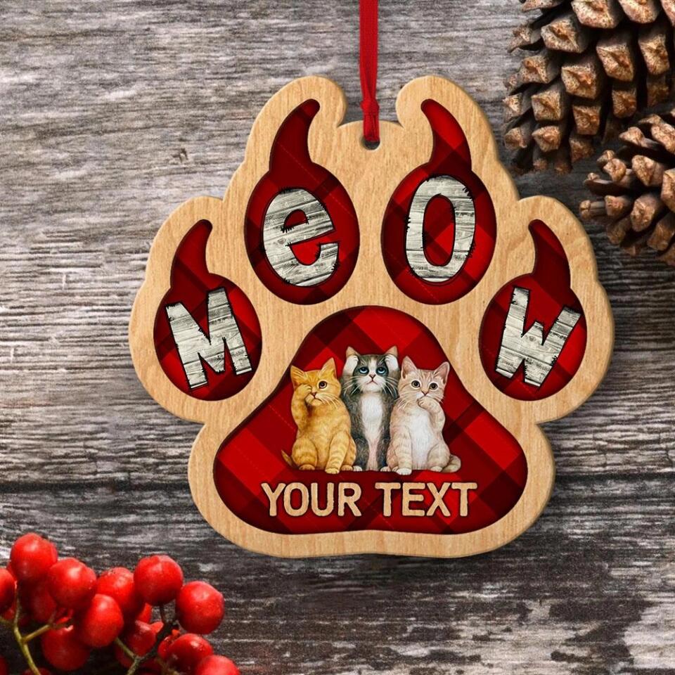 Meow Christmas Tree - Personalized Cat Ornament
