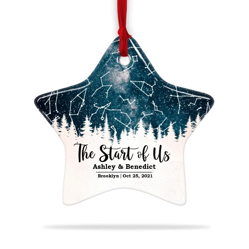 The Start Of Us - Personalized Photo Ceramic Ornament - Gift For Him, Her