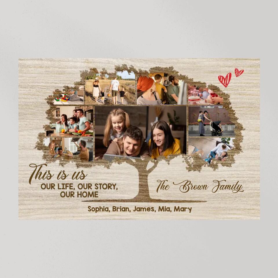 This Is Us Our Life Our Story Our Home Family Tree Custom Canvas Poster Anniversary Gift For Parents