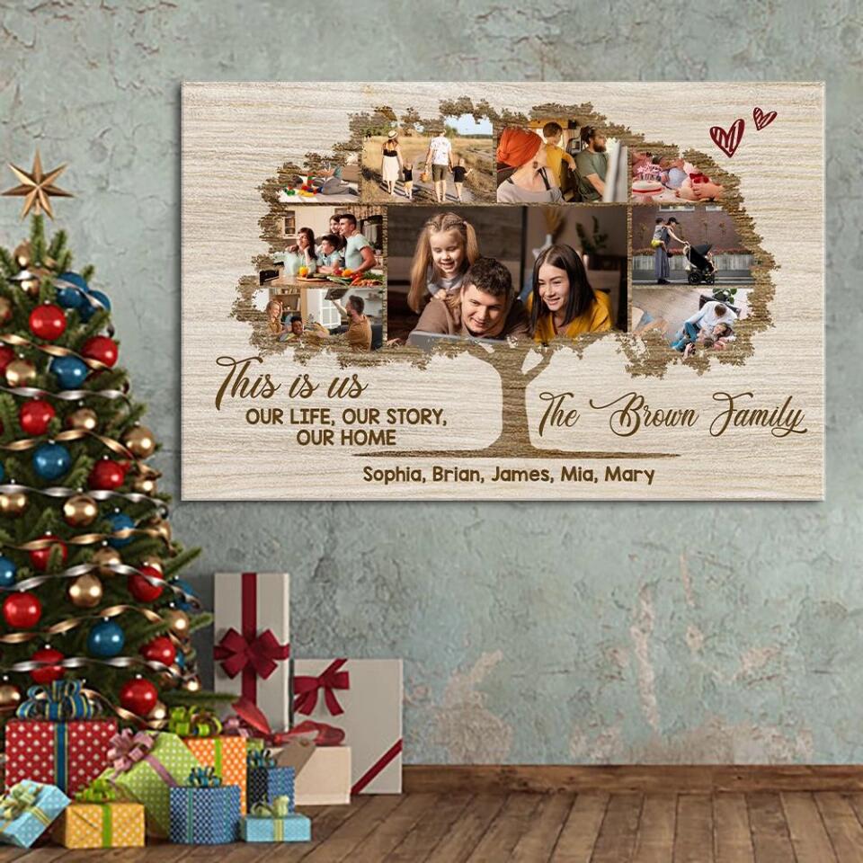 This Is Us Our Life Our Story Our Home Family Tree Custom Canvas Poster Anniversary Gift For Parents