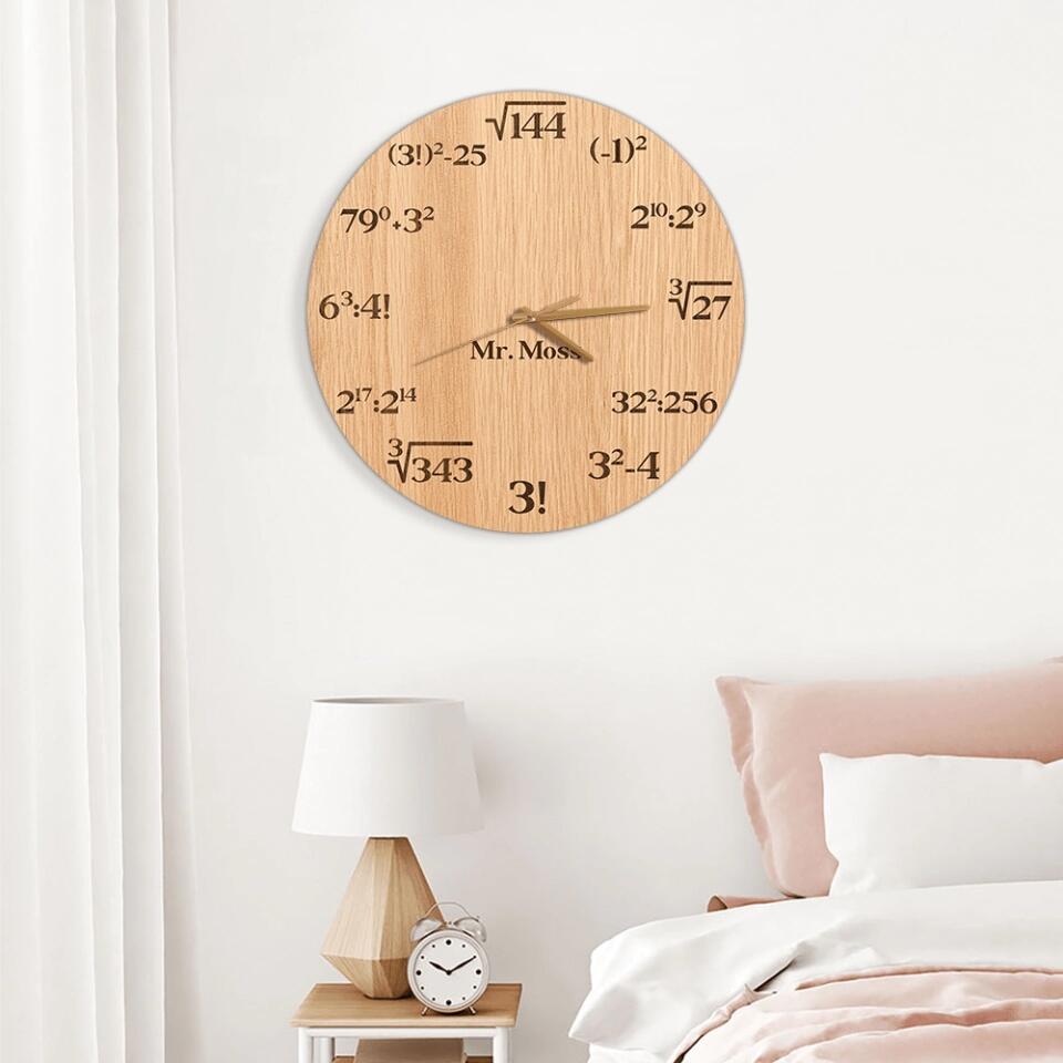 Mathematics Wall Clock - Math Equation Clock - Math Teacher Decor - Fun Gifts for Your Math Teachers