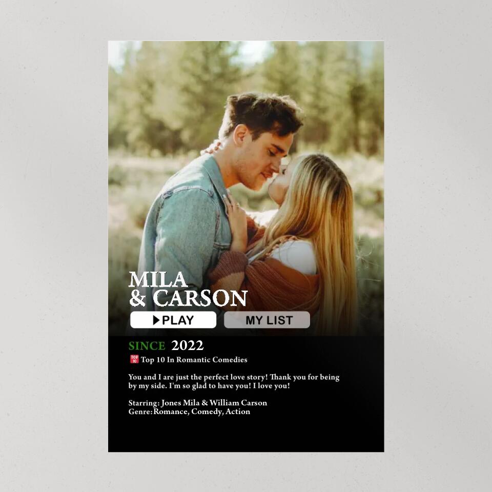 You And I Are Just A Perfect Love Story Custom Canvas Poster Anniversary Gifts