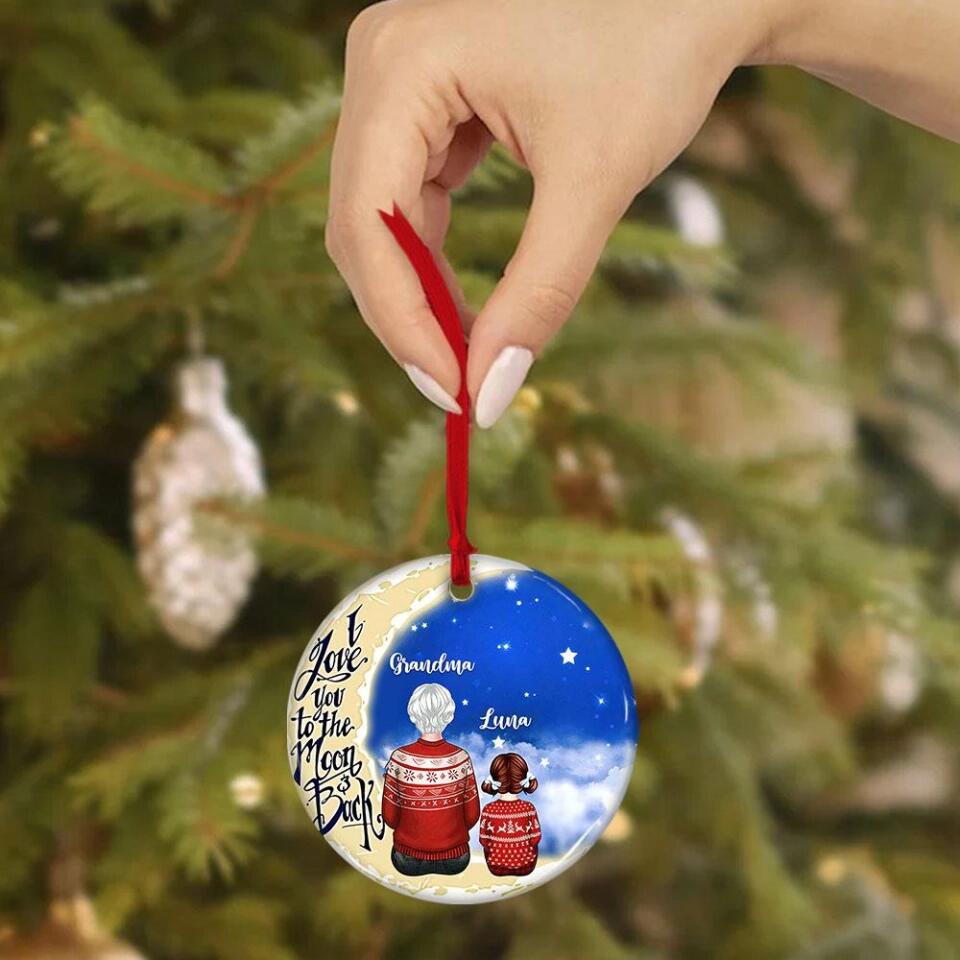I Love You To The Moon And Back Personalized Ceramic Ornament