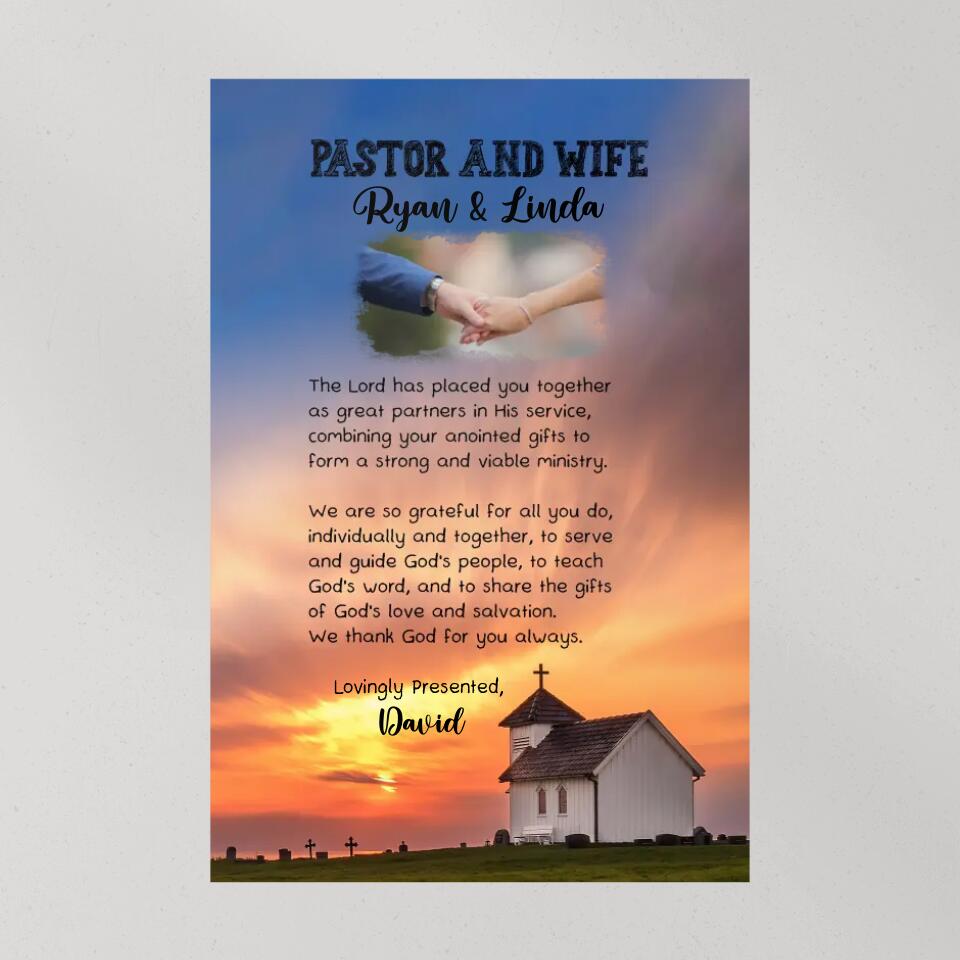 Pastor and Wife Poem - Custom Canvas, Poster - Christian Gift For Pastors