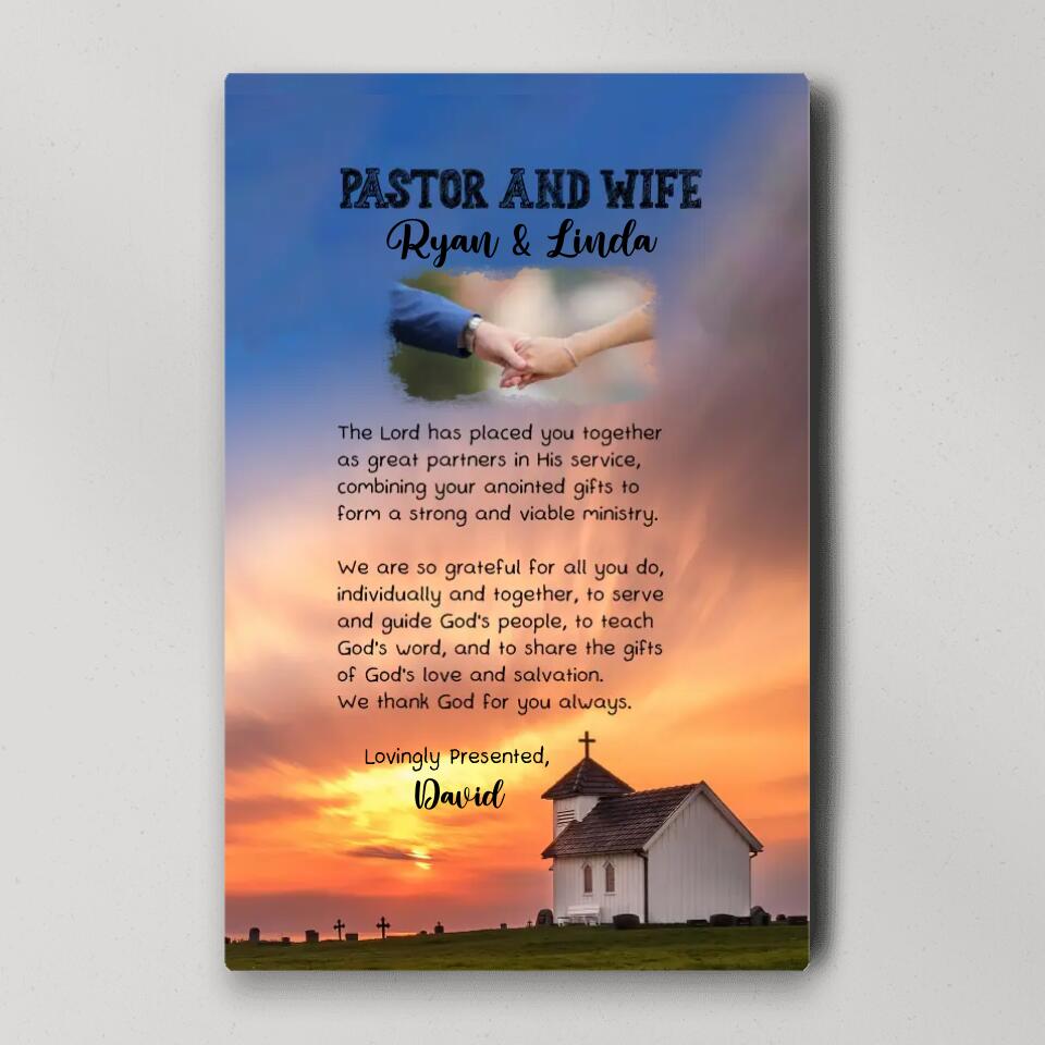 Pastor and Wife Poem - Custom Canvas, Poster - Christian Gift For Pastors