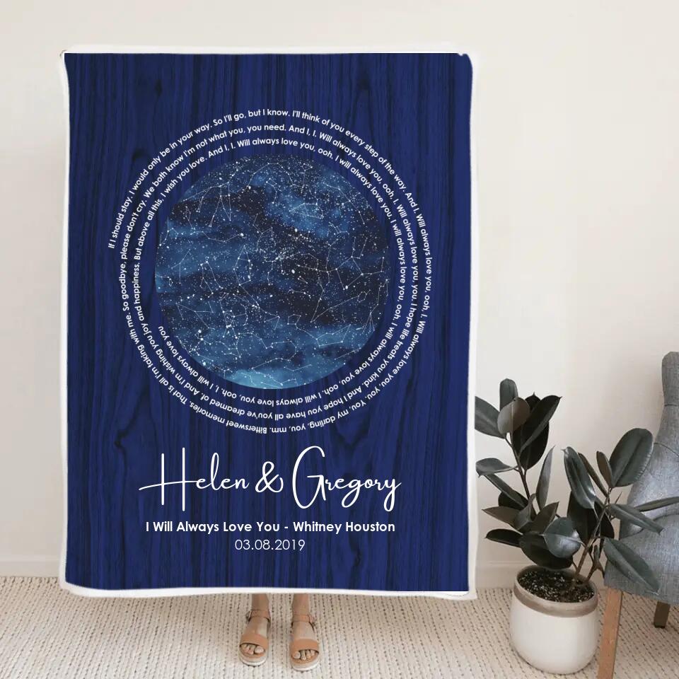 I Will Always Love You - Personalized Star Map Blanket - Best Gift For Him/Her On Christmas Anniversary - 210ICNLNBL104