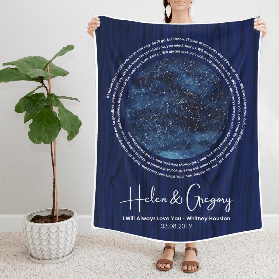 I Will Always Love You - Personalized Star Map Blanket - Best Gift For Him/Her On Christmas Anniversary - 210ICNLNBL104