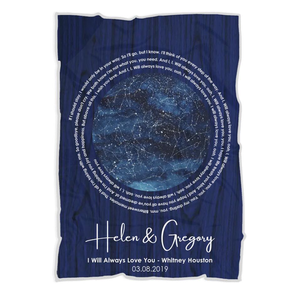 I Will Always Love You - Personalized Star Map Blanket - Best Gift For Him/Her On Christmas Anniversary - 210ICNLNBL104