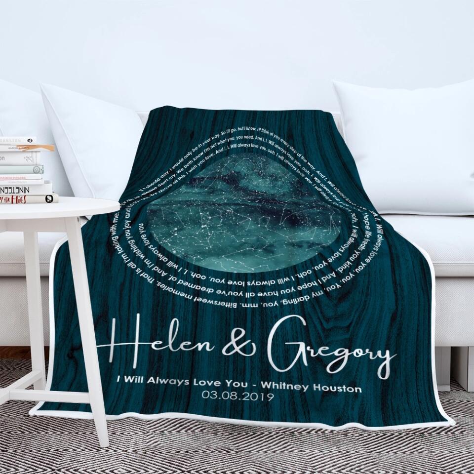 I Will Always Love You - Personalized Star Map Blanket - Best Gift For Him/Her On Christmas Anniversary - 210ICNLNBL104
